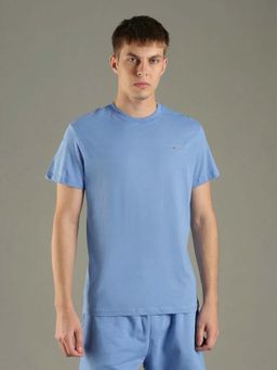 Tommy Hilfiger - Blue Solid Slim Fit Cotton T-Shirt