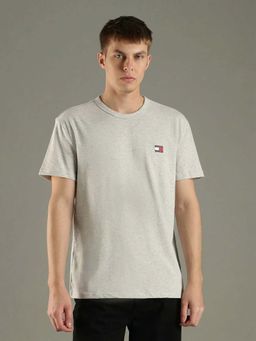 Tommy Hilfiger - Grey Heathered Regular Fit Cotton T-Shirt