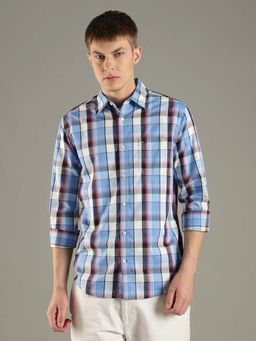 Tommy Hilfiger - Blue Checks Regular Fit Poplin Woven Shirt