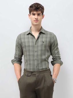 U.S. Polo Assn. Denim Co. - Green Men's Tartan Checked Dobby Shirt