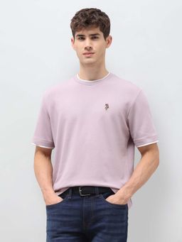 U.S. Polo Assn. Denim Co. - Lavender Men's Solid Slim Fit T-Shirt