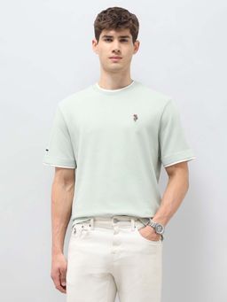 U.S. Polo Assn. Denim Co. - Green Men's Solid Slim Fit T-Shirt