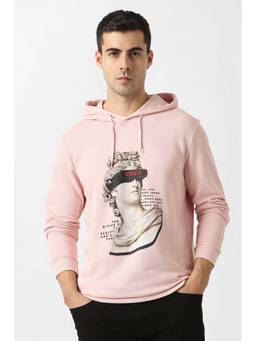 Van Heusen - Men Pink Graphic Print Hoodie