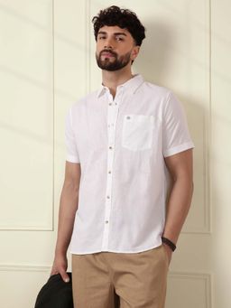 WROGN - White Half Sleeve Cotton Shirt