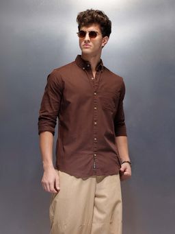 WROGN - Men's Casual Slim Fit Shirt | Brown
