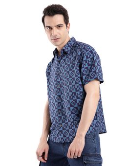 WROGN - Navy Blue Navy Abstract Aop Shirt