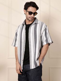 WROGN - Textured Stripes Comfort Fit Shirt | White