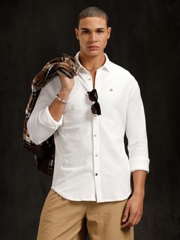 WROGN - Solid Pique Knit Shirt | White