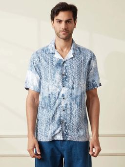 WROGN - Aop Fluid Light Weight Viscose Shirt | Blue