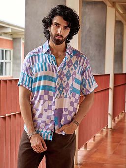 WROGN - Multi-Color Aop Flowy Light Weight Viscose Shirt | Multicolor
