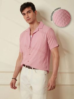 WROGN - Textured Short Sleeve Shirt | Pink