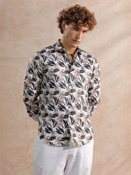 WROGN - Multi-Color Printed Satin Slim Fit Shirt | Off White