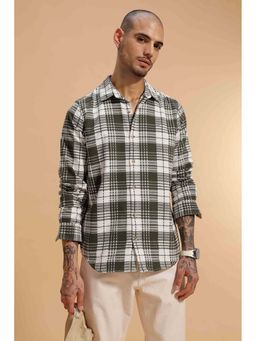 WROGN - Checked Cotton Textured Shirt | Green