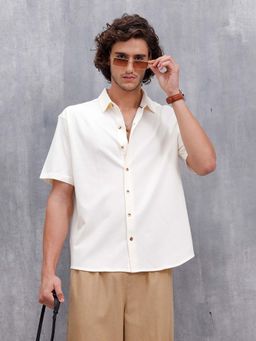 WROGN - Knit Popcorn Texture Slim Fit Shirt | Off White