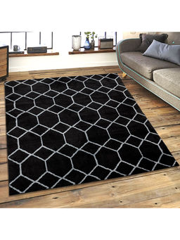 Saral Home - Black Microfiber Carpet -150x210 Cm