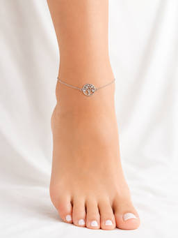 RishiRich Jewels - Women 925 Sterling Silver Tree Of Life Charm Anklet