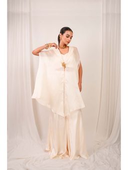 DAY AND MOOD - Ivory Celestara Cape with Bustier and Bell Bottom Pants