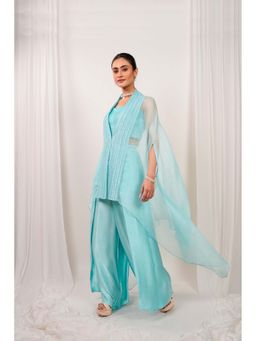 DAY AND MOOD - Blue Celestara Bustier with Pant and Cape