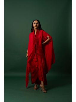 DAY AND MOOD - Red The Cord Edit Cord Cape with Skirt and Camisole