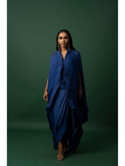 DAY AND MOOD - Navy Blue The Cord Edit Cord Cape with Skirt and Camisole