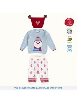 Kids of Greendeer - Unisex Multi-Color Printed Sweater with Joggers and Cap (Set of 3)