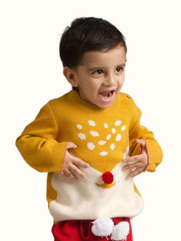 Kids of Greendeer - Unisex Mustard Printed Sweater