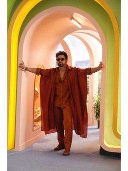 MEESA - Fly High Silk Shirt with Pant and Cape