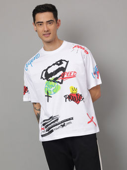 Free Authority - Superman Printed White T-Shirt for Men