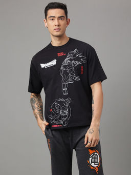 Free Authority - Dragon Ball Z Printed Black T-Shirt for Men