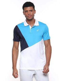 ASICS - Men Multi-Color Colorblock Polo T-Shirt