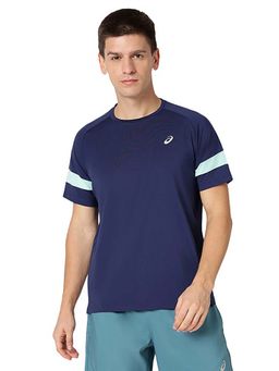 ASICS - Men Blue Panel Sleeve T-Shirt