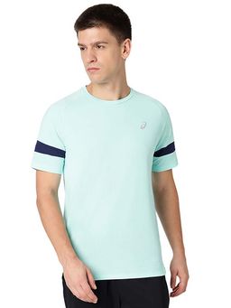 ASICS - Men Green Panel Sleeve T-Shirt