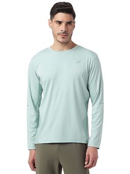 ASICS - Men Green Solid Crew Neck T-Shirt