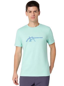ASICS - Men Green Graphic T-Shirt