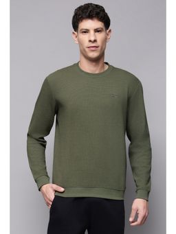 Reebok - Men Olive Textured Sweatshirt