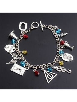 Yellow Chimes - Women Silver-Toned and Blue Rhodium-Plated Charm Bracelet