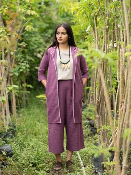 JITI - Jamun Purple Jacket with Palazzo (Set of 2)