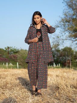 JITI - Kaveri Multi-Color Long Shirt with Palazzo (Set of 2)