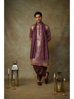 Masumi Mewawalla - Wine Solid Kurta with Dhoti and Dupatta (Set of 3)