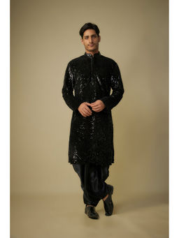 Masumi Mewawalla - Black Sequence Kurta (Set of 2)