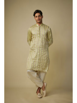 Masumi Mewawalla - Yellow Embroidered Kurta with Dhoti (Set of 2)