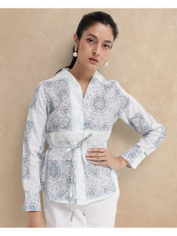 RAREISM - Light Multi-Color Geometric Regular Fit Shirt