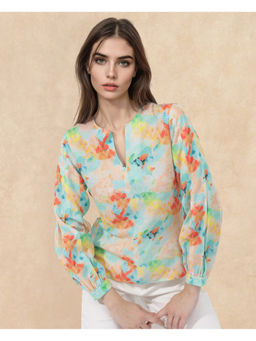 RAREISM - Fluorescent Multi-Color Geometric Regular Fit Top