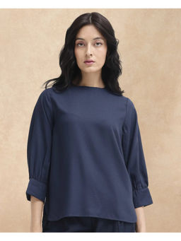 RAREISM - Navy Blue Plain Regular Fit Top