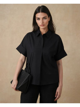 RAREISM - Episo Black Plain Boxy Fit Shirt