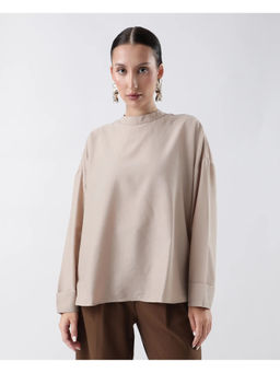 RAREISM - Epsis Dark Beige Plain Oversized Top