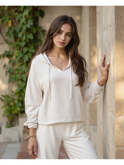 RAREISM - Janfinn-T Off White Textured Relaxed Fit Top