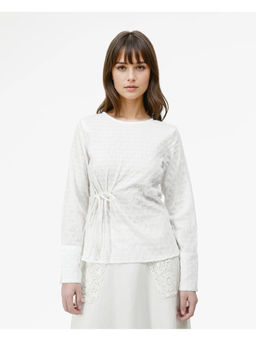 RAREISM - Kiop White Textured Regular Fit Top