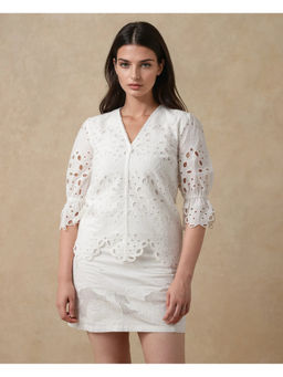 RAREISM - Prefern White Plain Regular Fit Top