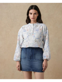 RAREISM - Premer-T Blue Floral Regular Fit Top
